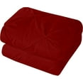 thumbnail image 3 of 5 Piece Pinch Pleated Pintuck Duvet Cover Set With Zipper Closure , 100% Egyptian Cotton, 400 Thread Count, Extra Smooth and Luxirous, Burgundy Solid, Oversize Queen Size., 3 of 5