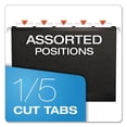 thumbnail image 4 of "Colored Reinforced Hanging Folders, Letter Size, 1/5-Cut Tabs, Black, 25/Box | Bundle of 10 Boxes", 4 of 7