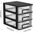 thumbnail image 2 of Three Layer Plastic Drawer Storage Organizer Dresser Organizer Home Dresser (Black and Transparent), 2 of 8