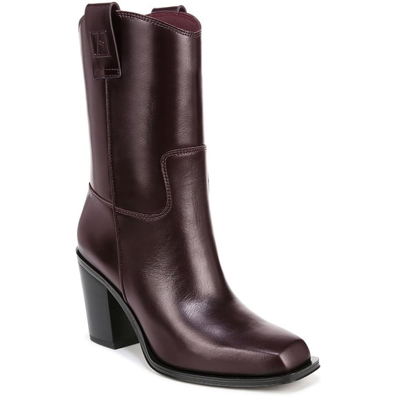 Franco Sarto Womens Valor Leather Square Toe Mid-Calf Boots