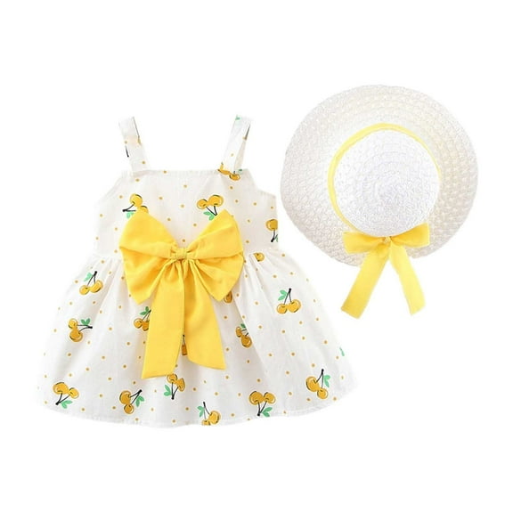 Baby Summer Dresses 12-18 Months Baby Vacation Dress Easter Dresss Princess Dress Carnival Ruffle Tutu Dresses Spring Summer Beach Vacation Clothes #Light Yellow 1-2 Years