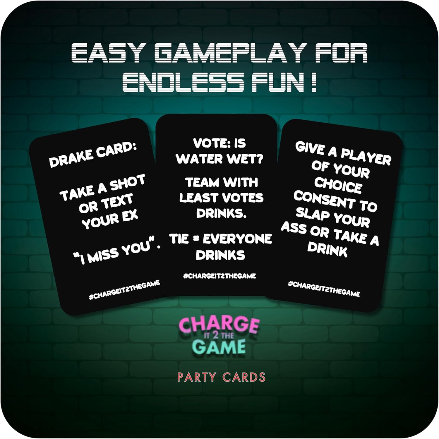 Charge It 2 The Game Drinking Cards - Card Game for Adults - Fun for Game Night - Party Game - Gift - Bachelorette Party Game - Vacation Game - Black Owned
