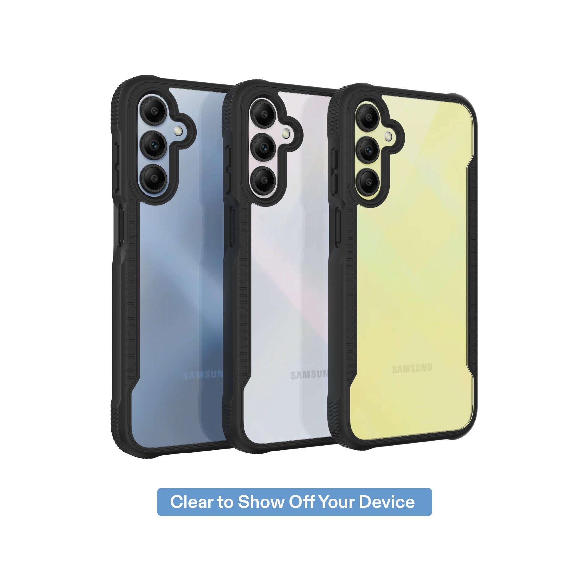 onn Dual-Layer Phone Case for Samsung Galaxy A15 5G - Black/Clear