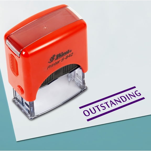 Printtoo Outstanding Self Inking Rubber Stamp Pre,Inked Office Stamp, Home Office Business Stationery, 38 x 14 mm, Violet