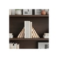 thumbnail image 3 of Decorative Travertine Triangle Bookends - Stylish Book Accessories for Home Library and Table Accents - Modern Elegant Book Ends for Bookshelf, Office, or Desk Decoration - Set of 2, 7", Ivory & Tan, 3 of 11