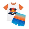 thumbnail image 5 of ITSAME Boys Split Swimwear Quick-Dry Crewneck Tee and Swim Trunks 2-Piece Beach Surfing Swimsuit Multicolor Size 13-14, 5 of 9