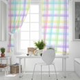 thumbnail image 5 of White Grid Blackout Curtains for Bedroom, Colorful Plaid Modern Geometric Pattern Thermal Insulated Kitchen Drapes with Grommets, Light Blocking Window Treatment, 2 Panels 42" x 84", 5 of 7