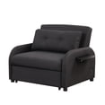 thumbnail image 5 of Pull Out Sofa Sleeper with Adjustable Backrest, 3 in 1 Multifunctional Sofa Bed with 2 Wing Table Side Pocket and USB Charge, Linen Fabric, for Living Room, Recreation Room, Black, 5 of 9