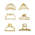 thumbnail image 4 of 1 pieza de tocado de garra de pelo geométrico salvaje Simple a la moda para mujeres y niñas, pinza de pelo de Metal de cangrejo, accesorios de garra, tocado, 4 of 5