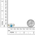 thumbnail image 3 of Gem Stone King 925 Sterling Silver and 10K Yellow Gold Oval Swiss Blue Topaz White Moissanite and White Diamond 3 Stone Ring for Women (2.53 Cttw, Gemstone November Birthstone, Size 5), 3 of 3