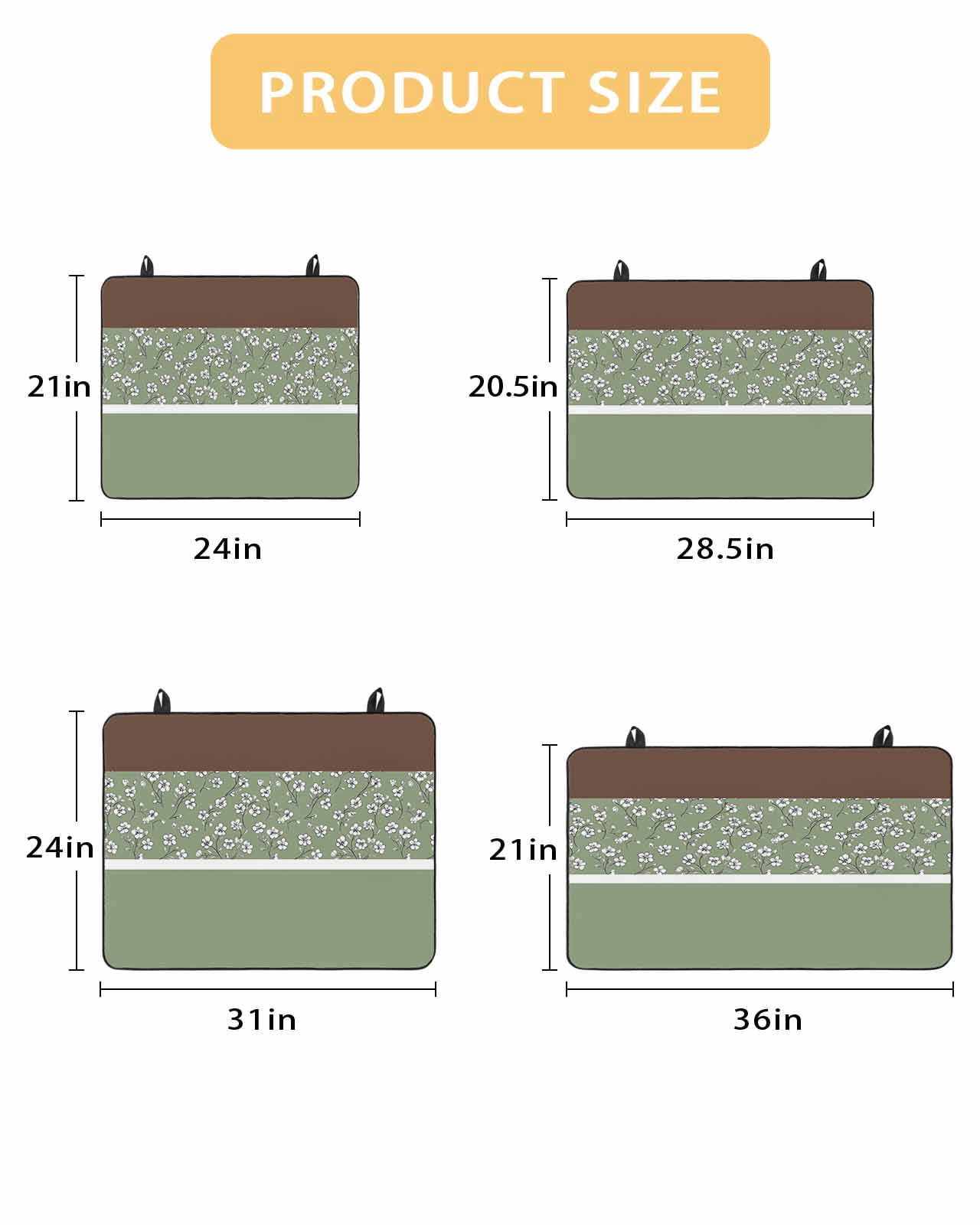 nqOlkjepod Large Induction Cooktop Protector Mat 24"x21", Sage Green Brown Flowers Stove Top Covers for Electric Stove, Classic Botanical Art Elegant Stove Burner Cover Mats, Glass Top Stove Cover