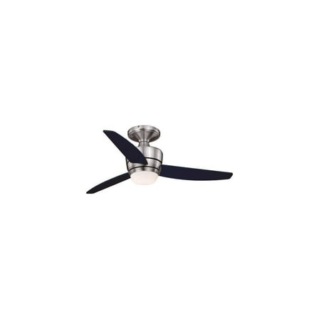 Modern Ceiling Fan with Light & Remote - 44 Inch Flush Mount Quiet Fan - Satin Nickel Finish