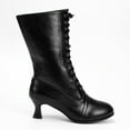 thumbnail image 6 of Willtoo Women's Ankle Boots - Mid Calf, Round Toe, 2025 Fall Winter Boots with Chunky Heel & Lace Up Detail Black 7, 6 of 7