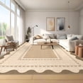 thumbnail image 1 of Gaderth 8x10 Washable Area Rug For Living Room, Scalloped Border Non Slip Rug, Stain Resistant Low Pile Soft Indoor Carpet For Bedroom Nursery Dining Room Entryway Home Office, 1 of 10