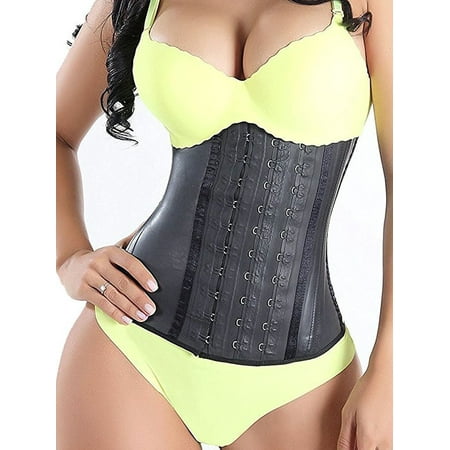 MISS MOLY Latex Waist Cincher Waist Trainer Trimmer Long Torso with 3 Hook Rows Corset Shapewear For Women, Style (Best Waist Trainer For Long Torso)