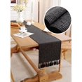 thumbnail image 1 of GHSDFBB Rustic Table Runner Boho Style, Handmade Tassels Black Table Runner 72 Inches Long for Home Dining,Coffee,Tea,Kitchen,13x72, 1 of 6