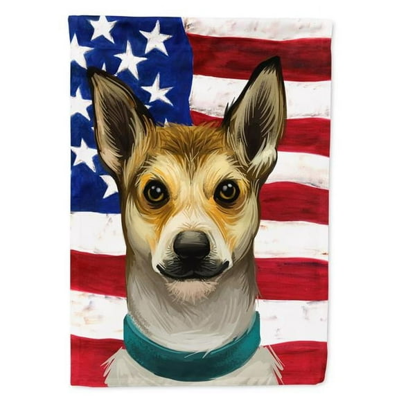 Norwegian Lundehund Dog American Flag Flag Canvas House Size