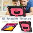 thumbnail image 4 of Dteck Shoulder Strap Case for Apple iPad Air 4th Generation (2020 Released) 10.9-inch,Shockproof Armor Rubber Hybrid 3-Layer Protection Back Cover without Screen Protector,Rose+Black, 4 of 6