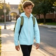 thumbnail image 6 of RUTAYY Boys Hoodie Casual Full Zip Long Sleeve Solid Color Jacket Outdoor Daily Wear Light Blue, 6 of 6