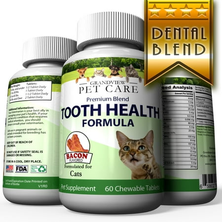 Tooth Health for Cats - Maintains Healthy Teeth Helps strengthen Enamel Provides Calcium for Strong Teeth Bacon (Best Way To Strengthen Tooth Enamel)