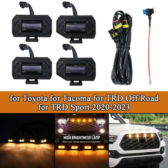 ALLTIMES 4 Pack Amber LED Grille Lights for Toyota for Tacoma for TRD Off Road and for TRD Sport 2020-2023, IP67 Waterproof Shock Resistant