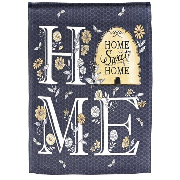 Dicksons Magnolia Garden Home Sweet Home Flowers Bees Floral Grey 18 x 13 Polyester Outdoor Garden Flag