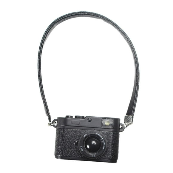 Llavero con diseño de mini cámara, modelo de cámara réflex vintage, colgante para bolso o cartera, estilo retro. Negro