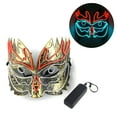 thumbnail image 1 of Halloween Mask Novelty Half Face Owl Design LED Light up Party Mask Costume Mask, 1 of 10