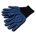 thumbnail image 1 of 1 par de guantes resistentes al calor de aramida y algodón, guantes de barbacoa lavables azules para cocinar, hornear y cortar, 1 of 10