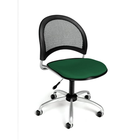 - Ofminc Office Furniture Starmoon Series Triple-Curve & Extra Thick Design Armless Fabric Forest Green Swivel Chair