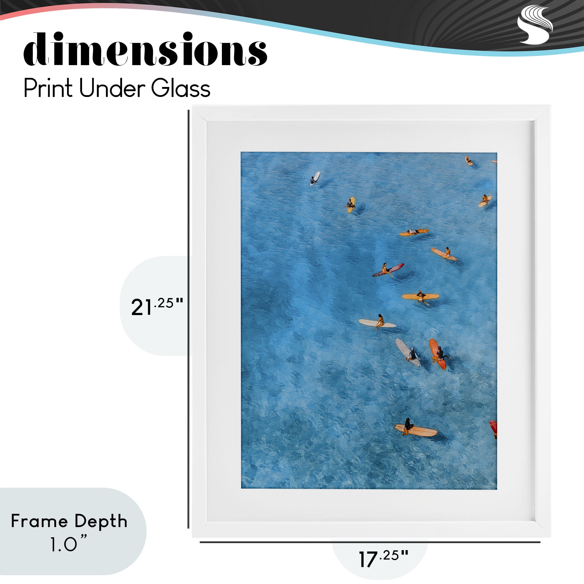 Stupell Industries Leisurely Surfers on Sea White Framed Print Under Glass, design by Jesse Keith