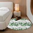 thumbnail image 2 of Round Area Rug 4 Ft, Green Floral Washable Non-Slip Circle Carpet for Living Room/Bedroom, Vintage Farmhouse Garden Flower Leaves Low-Profile Crawling Mats Collection Rugs for Indoor, 2 of 8