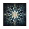 thumbnail image 3 of Designart "Fractal Flowers in Turquoise and White VI" Modern Geometric Print on Natural Pine Wood, 3 of 5