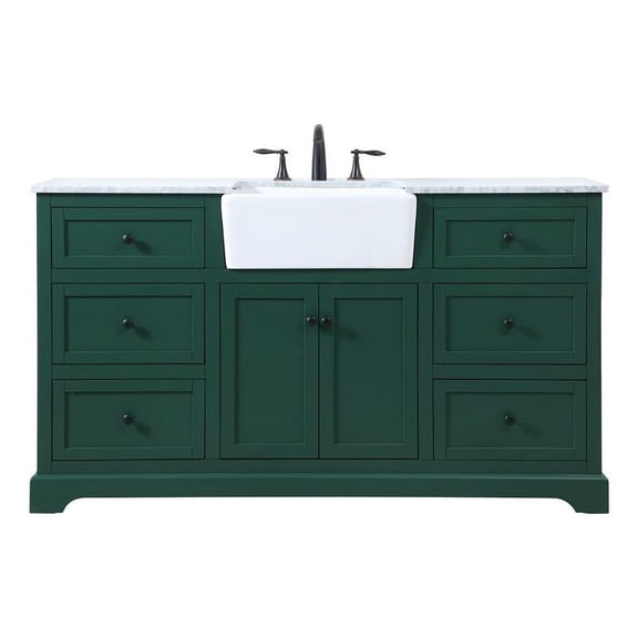 60 inch single bathroom vanity in green