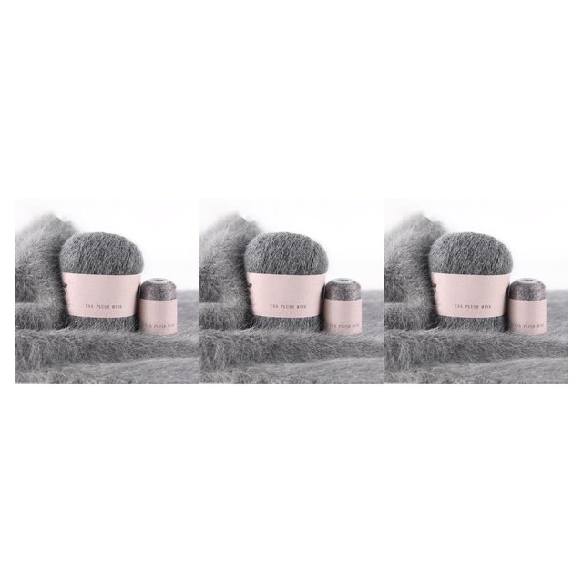 Yuarrent Juego de ovillos de lana antibolitas de 50g y 20g, juego de hilos de ganchillo para tejer suave, hilos para alfombras, accesorios de costura gris Type1 NO1 Yuarrent CBP185157