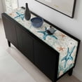 thumbnail image 5 of Teal Coastal Starfish Table Runner 48 Inches Long, Vintage Summer Beach Nautical Coral Kitchen Coffee Dining Table Decoration for Home Party Birthday Wedding Home Decor 13x48 Inches, 5 of 8