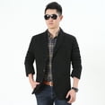 thumbnail image 4 of Traje de algodón de talla grande para primavera y otoño, traje informal coreano para hombre, chaqueta occidental, 4 of 5