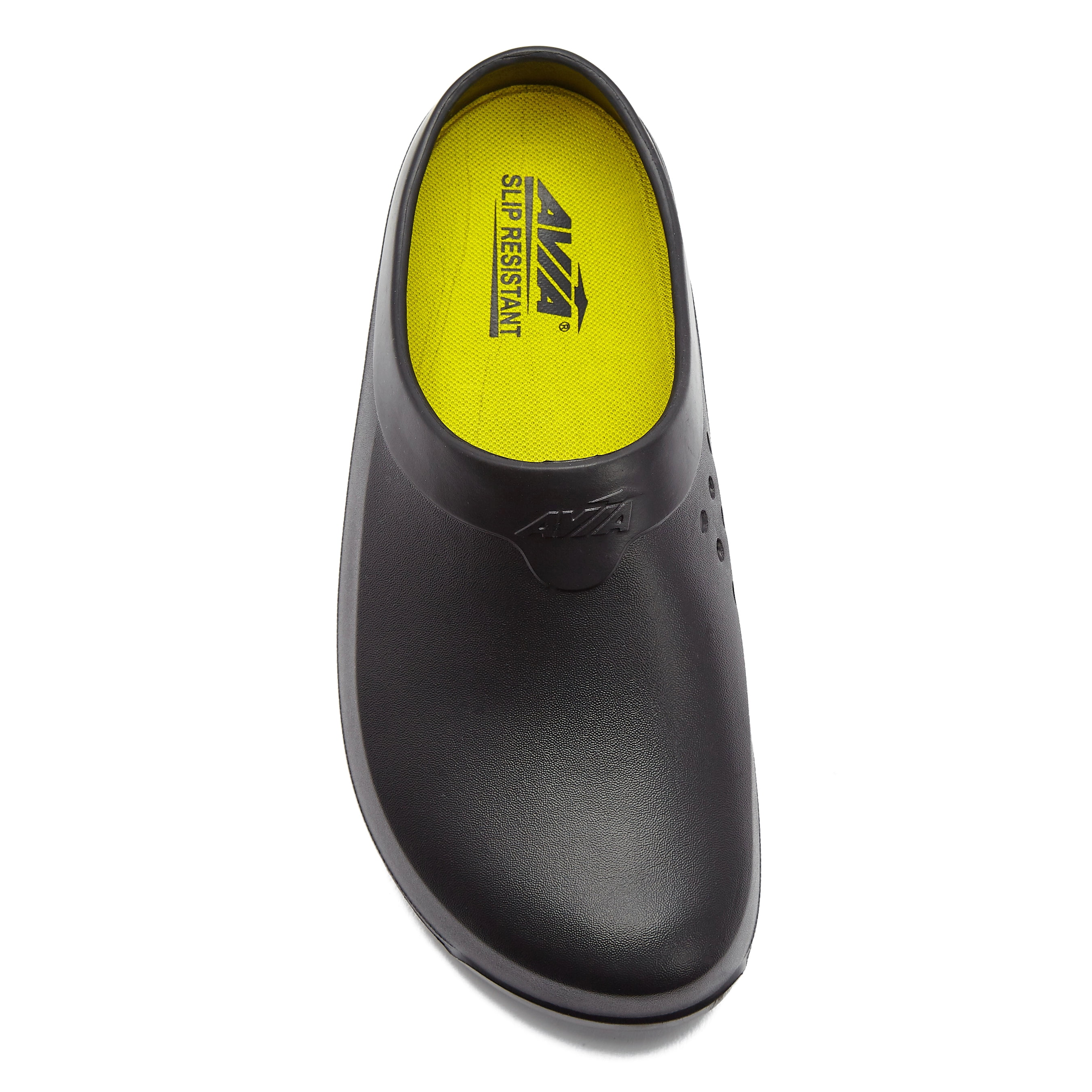 Avia Flame Slip Resistant Clogs for Men, Slip on Work Shoes, Black