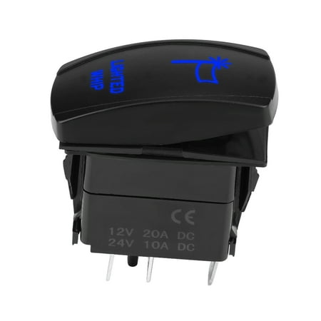 Lighted Whip Rocker Switch, 5 Pins Toggle Switch LED Light IP66 ...