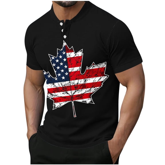 TMOYZQ Mens Independence Day American Flag T-Shirts 4th of July Patriotic Golf Shirts Casual Short Sleeve Crew Neck Summer Tops Graphic Tees