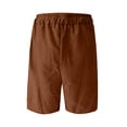 thumbnail image 4 of LTTVQM Mens Cargo Shorts Casual Lightweight Drawstring Elastic Waist Corduroy 2026 Summer Beach Shorts with Pockets Brown 2XL, 4 of 8