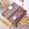 thumbnail image 2 of Red Christmas Deer and Snowflake Pattern Square Tablecloth,Waterproof Square Table Cover,Wipeable Spillproof Washable Table Cover for Home Kitchen Party Decor 52"x52"(132x132cm), 2 of 6