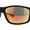 Black Red / Orange Mirror, variant on Locs Color Mirror Wrap Biker Mens Sunglasses Black Red Orange Mirror