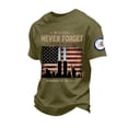 thumbnail image 2 of Never Forget 911 Retro USA Tee for Men and Women with Patriot Day Print and Vintage Green Fabric Featuring 9/11 Memorial Tops for Remembrance Events Church&nbsp; Army Green L, 2 of 5