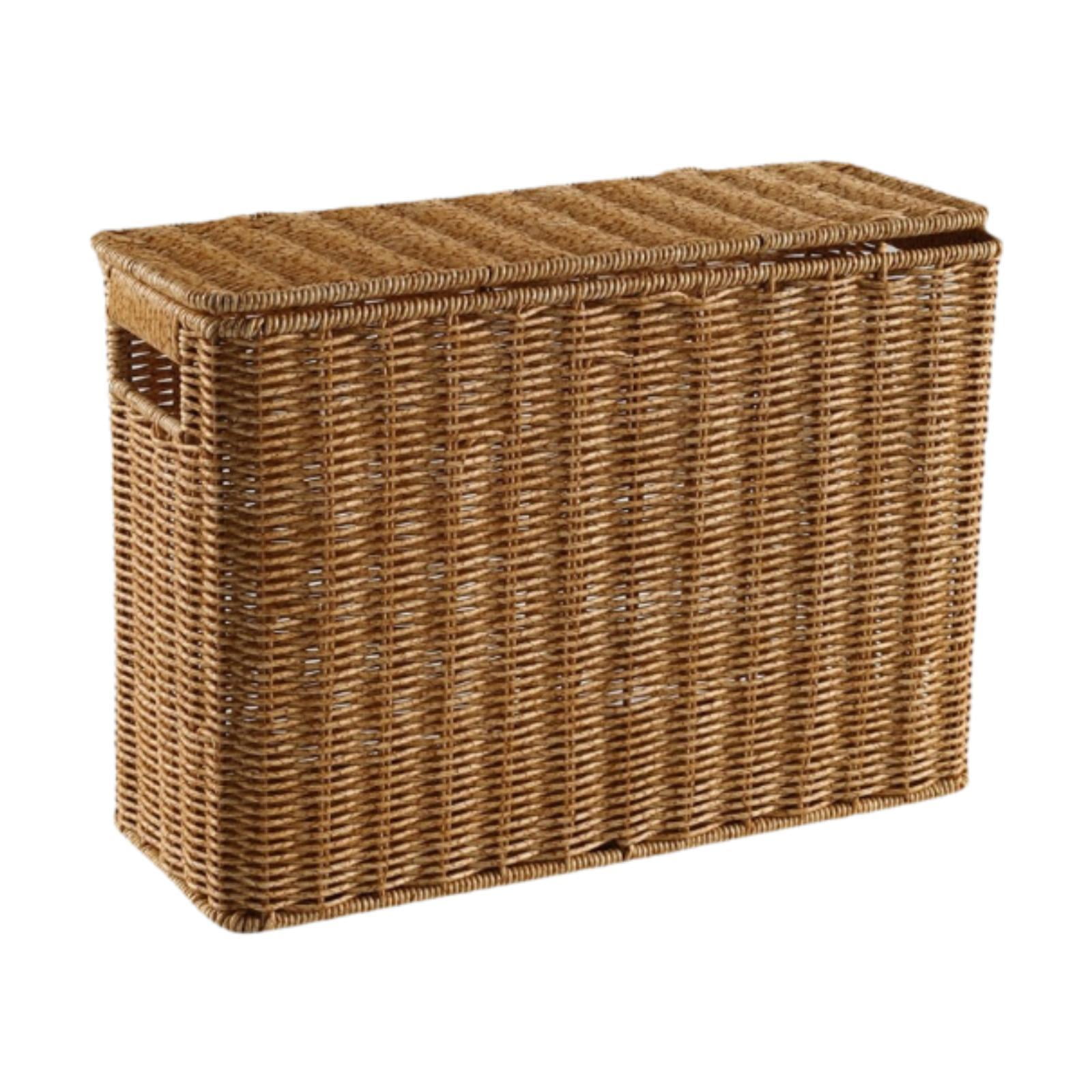 Vagusicc Lot De 2 Paniers De Rangement En Osier Pliables En Corde De Papier Tissée à La Main, Bacs De Rangement Cubiques Avec Poignée, Paniers Vides Pour Cadeaux, étagères D'organisation Et De