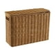 thumbnail image 2 of Caja de almacenamiento estrecha y alta, cesta de almacenamiento tejida con tapa, soporte para revistas tejido, contenedor de almacenamiento decorativo L, 2 of 8