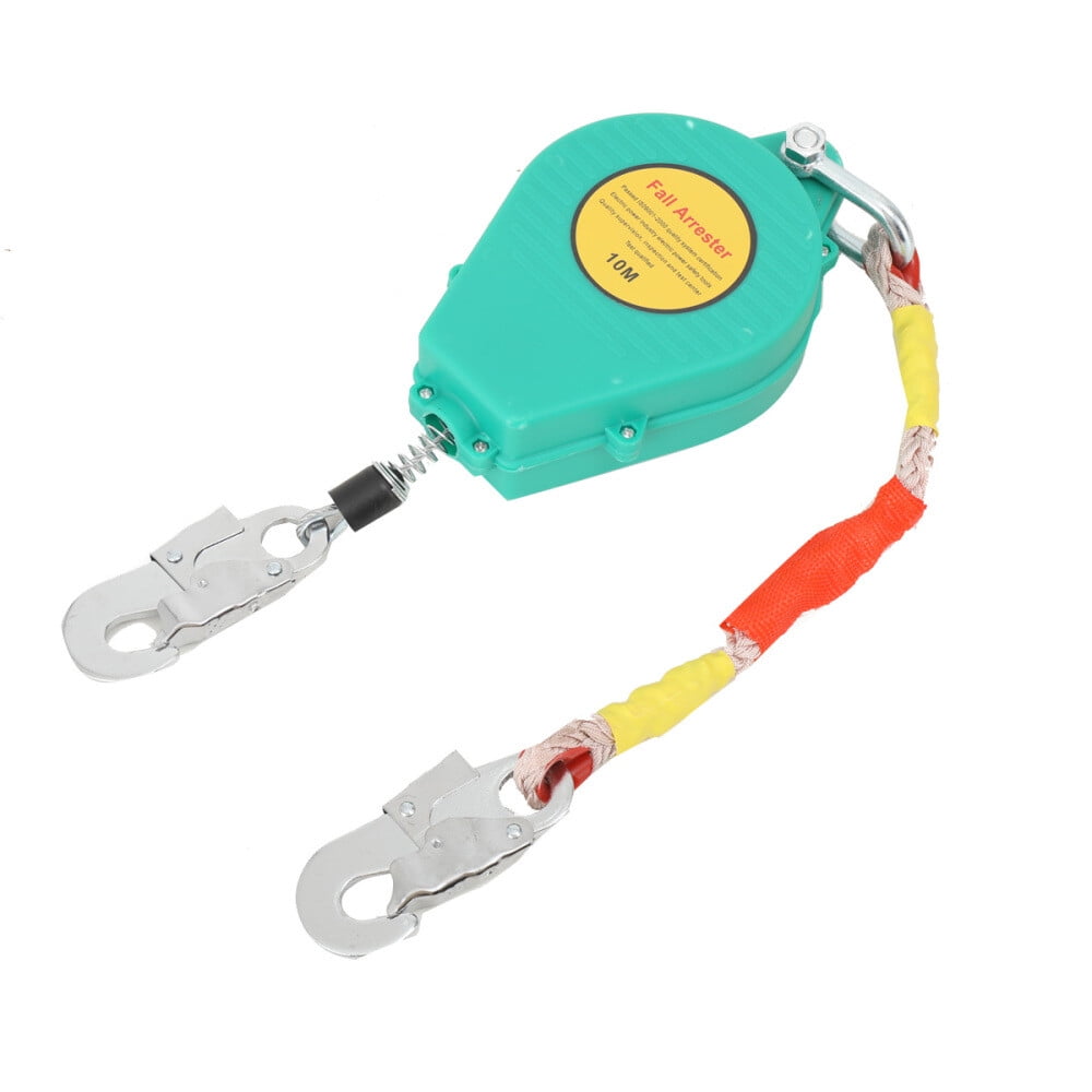TABODD 23ft/10m Self Retracting Lifeline, Heavy Duty 330lbs Retractable Safety Lanyard with Alloy Steel Hook & Aviation Wire Rope, Fall Arrest Fall Protection Device for Construction/Roof Work