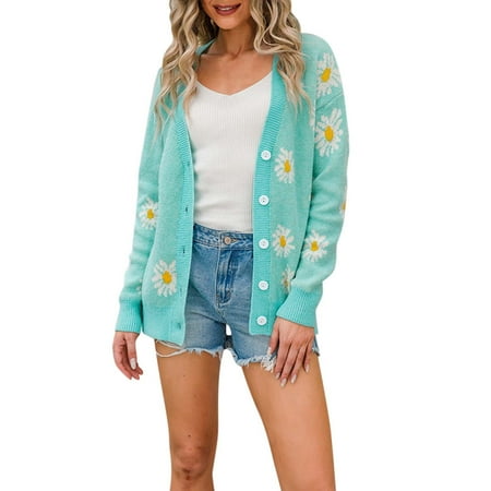 

ZIZOCWA Gray Scrubs Sweaters With Zipper For Women Women Large Fashion Trend Cardigan Daisy Sweater Coat Reflective Jacket Women