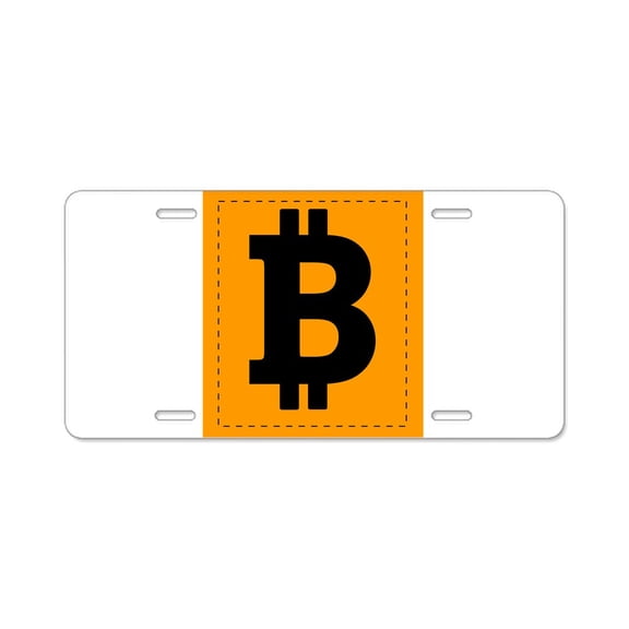 CafePress - Bitcoin Logo Symbol Design - Aluminum License Plate, Front License Plate, Vanity Tag