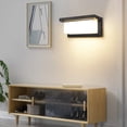 thumbnail image 3 of JSXing L&aacute;mpara de pared, LED 18W 3300Lm Negro Mate Luces de Porche y Patio, L&aacute;mparas de Exterior de Aluminio Montaje en Pared IP65 Impermeable para Comedor Patio (Luz C&aacut, 3 of 8